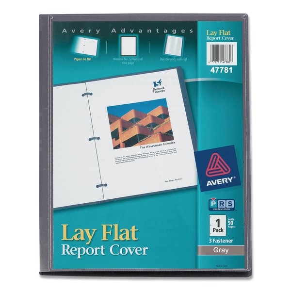 Avery Dennison Lay Flat Report Cover, Gray 47781